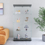 ZUN Two-door Glass Display Cabinet 4 Shelves with Door, Floor Standing Curio Bookshelf for Living Room 32822939