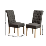 ZUN Habit Solid Wood Tufted Parsons Dining Chair, Set of 2, Charcoal T2574P164542