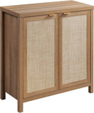 ZUN Sideboard Buffets Storage Cabinet - Boho Large Coffee Bar Cabinet with Rattan Decorated Door W295P253810