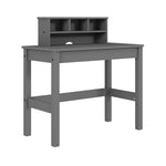 ZUN Grey Writing Desk with Hutch B062P209417