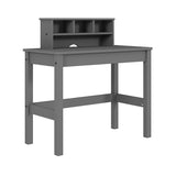 ZUN Grey Writing Desk with Hutch B062P209417