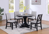 2pc Beautiful Side Chair Gray Fabric Upholstery Black Finish Frame Wooden Furniture B011P179887