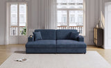 86.5" Oversized Loveseat Chaise Lounge Sectional Sofa Bed Corduroy Sleeper Sofa with USB Ports , N719P232602C