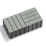 Patio Floor Tiles Pack of 11 WPC Wood-Plastic Composite Patio Deck Tiles DIY Interlocking Decking W206P201285