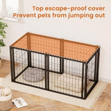 ZUN Dog Crate 47.2" Dog Kennel for Small Medium Dogs, Puppy Dog Playpen with Top, Pet Cage, Indoor, W1162P245311