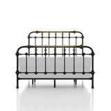 Transitional Style Antique Black Queen Size Bed Hand-brushed Antique Gold Accents 1pc Bedroom B2741P476062