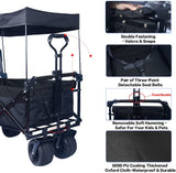 Collapsible Wagon 140L Wagons Carts Foldable with Removable Canopy, Folding Wagon Cart with Wheels T3060P293141
