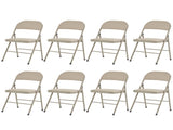 6pcs Elegant Foldable Iron & PVC Chairs for Convention & Exhibition Light Brown 09014703