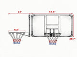 Wall-Mounted Basketball Hoop, Shatter-Resistant Backboard, Solid Rim & All-Weather Net, Indoor & 96602449