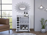 Savannah 6-Bottle 3-Shelf Bar Cart White B06280467