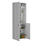 ZUN Konik 67-Inch High Storage Cabinet Kitchen Pantry With Three Doors and Three Exterior Shelves B200P173166