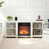 18" Electric Fireplace Insert, 1400W Wall Recessed Fireplace Heater with 7 Flame Settings, Remote 39542906