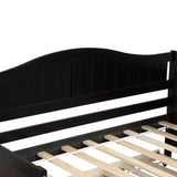 Twin Wooden Daybed with Trundle Bed, Sofa Bed for Bedroom Living Room, Espresso WF192861AAP