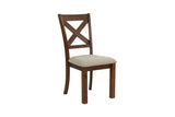 ZUN Set of 2 Side Chairs Natural Brown Finish Solid wood Contemporary Style Kitchen Dining Room B01181967