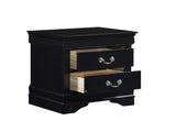 Classic Louis Philippe Style Black Finish 1pc Nightstand of Drawers Traditional Design Bedroom B01151367