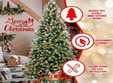 Artificial 6ft Green LED-lit Christmas Tree with 1593PE/PVC Mixed Branch Tips,Red fruit and Pine 42320645