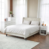 White P2 Density Board Wavy Pattern Drawer Front Two-Drawer Bedside Cabinet 42239066