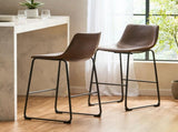 Set of 2 30" Cedric Faux Leather Barstool Vintage Brown 57583.00