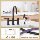 Double Handle Bridge Kitchen Faucet with Side Spray W122581047