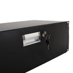 ZUN 19" 4U Steel Plate DJ Drawer Equipment Cabinet with Keys Black 24357019