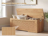 39 Gallon Wooden Toy Box Storage Chest with Soft Close Lid, Rattan Look Kids Storage Bench for 02211941