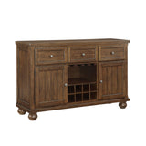 Cherry Finish Traditional Style 1pc Server of Drawers Storage Cabinet w Adjustable Shelf 8-Bottle B011113352