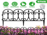 19.3FT Decorative Landscape Edging, 10 Panels Flexible Interlocking PP Lawn Border, Angle Adjustable 14308803