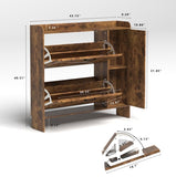 Shoe Storage Cabinet with 2 Flip Drawers, Freestanding Organizer with Metal Legs for Entryway, W2129P299615