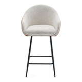 ZUN 26.5'' Modern - Style counter height bar stools, with comfortable upholstery,durable metal legs N780P225243B