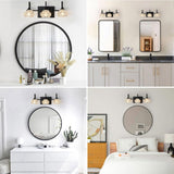 Retro 3-Light Bathroom Vanity Light Fixture - Black Finish with Crystal Glass Shades, Wall Mounted W1340P206720