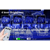 105ft Outdoor Christmas Decoration Lights,1000 LED 8 Modes Curtain Fairy Lights with 50 Drops,Plug 05241446