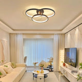 20" Modern Black LED Ceiling Light, 3-Ring Flush Mount Fixture for Living Bedroom, or Dining W1340P253585