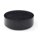 ZUN 39.37'' Black Marble Round Coffee Table Sturdy Fiberglass table for Living Room ,No Need Assembly. W876P154762