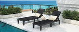 2-Piece Outdoor Chaise Lounges Resin Pool Lounge Chairs Outdoor Chaise Lounge Chair Set with N719P293384B