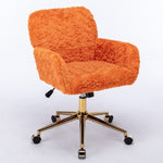 ZUN A&A Furniture Office Chair,Artificial rabbit hair Home Office Chair with Golden Metal W1143P154104