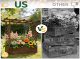 43.5*17.5*44.5 In Fir With Arched Lattice Raised Garden Bed Wooden Planting Frame Carbonized 48982866