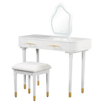 ZUN 40" Modern Vanity Table Set with Mirror Touch Screen Lighted Mirror, Dressing Table and Cushioned N704P196657K