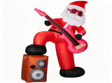 Guitar Santa Inflatable 8ft with Music & Light-Up Mouth, 190D Polyester Christmas Yard Decor, US 72694836