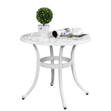 Phoenix Cast Aluminum Round Table, Patio End Table Side Table, Cast Aluminum Cocktail Table, Outdoor 23436052