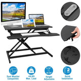 ZUN Height Adjustable Standing Desk 31.3” Wide Sit to Stand Converter Stand Up Desk Tabletop Workstation 26899938