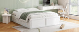Wood Queen Size Platform Bed Frame with 6 Drawers, White N709P241723K