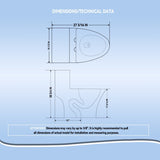 1.1/1.60 GPF Dual-Flush One Piece Toilet, Button on Tank top S-trap, Water-Saving Elongated Comfort W3192P277903