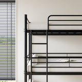 Triple Twin Bunk Beds, Twin Over Twin Over Twin Metal Bunk Bed Platform Frame, Two Attached Ladders, W840P209935