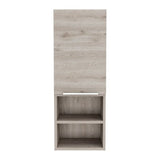 Medicine Single Door Cabinet 32" H, Two Interior Shelves, Two External Shelves, Light Gray B097133165