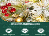 2 Pack 18in Pre-lit Snow Flocked Christmas Wreath, Lighted Artificial Xmas Wreath with 60 Warm 97206067