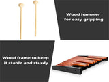 25 Notes Xylophone with 2 Mallets & Carrying Bag, Hardwood Pine Wood Brown Black for Beginners 03572341