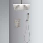 ZUN Ceiling Mounted Shower System Combo Set with Handheld and 12"Shower head TH6006-12NS