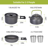 12Pcs Camping Cookware Set Camping Stove Aluminum Pot Pans Kit for Hiking Picnic Outdoor with Cup 74738060