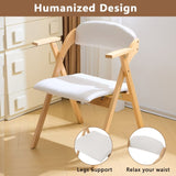 ZUN Set of 2 Wooden Folding Chairs with Padded Seats and Armrests, Portable Simple Folding Chairs with 98022781