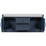 ZUN TREXM Storage Bench with 2 Drawers and 2 Cabinets, Shoe Bench with Removable Cushion for Living WF288172AAM